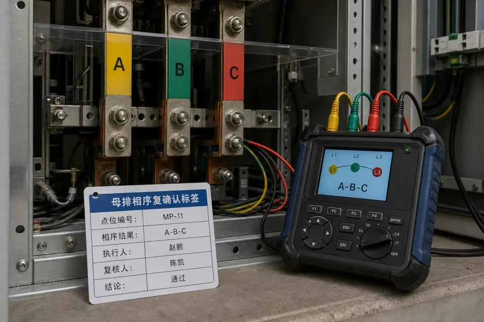 母排相序复确认标签实拍参考图