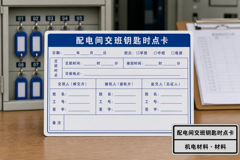 配电间交班钥匙时点卡实拍参考图