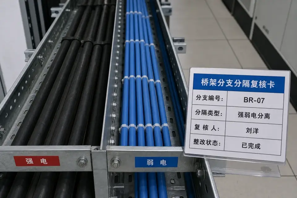 消防电缆路径分隔复核卡实拍参考图