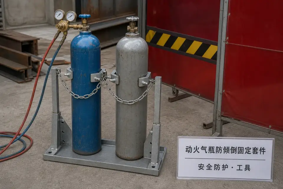 动火气瓶防倾倒固定套件识别图