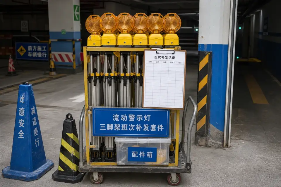 流动警示灯三脚架班次补发套件实拍参考图