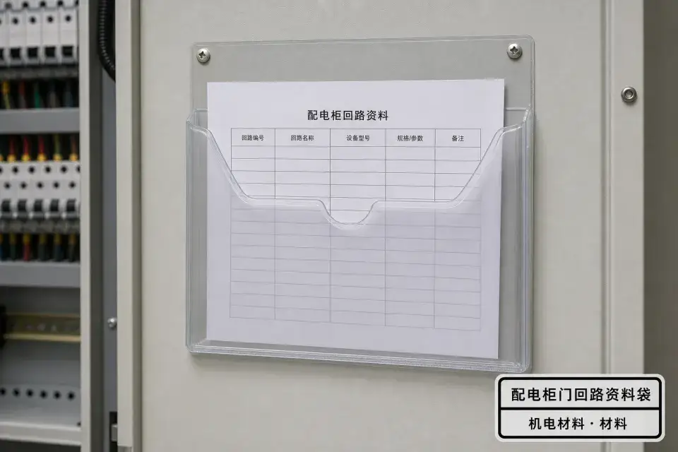 配电柜门回路资料袋实拍参考图