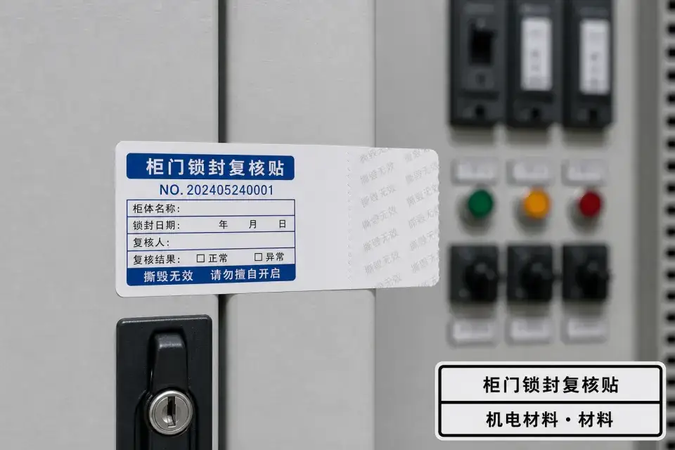 柜门锁封复核贴实拍参考图
