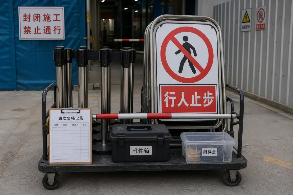 便携行人止步牌车班次复核套件实拍参考图