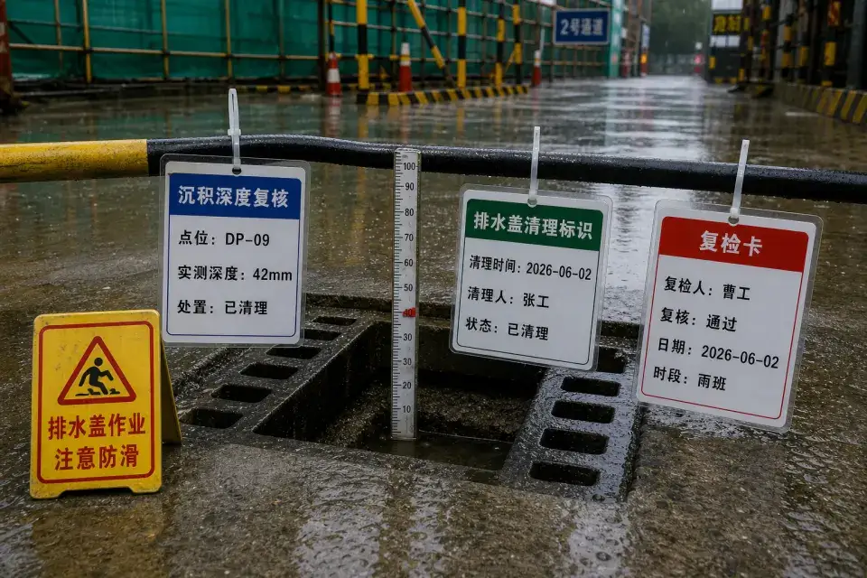 雨班排水盖沉积深度标签套件实拍参考图