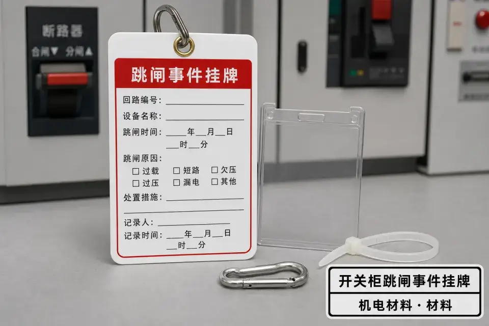 开关柜跳闸事件挂牌实拍参考图