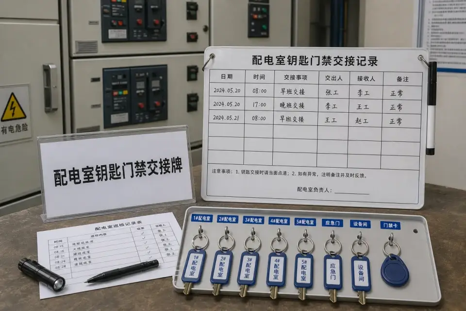 变配电室门禁锁控核查牌实拍参考图